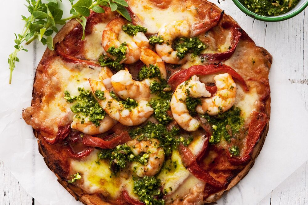 Pesto Prawns